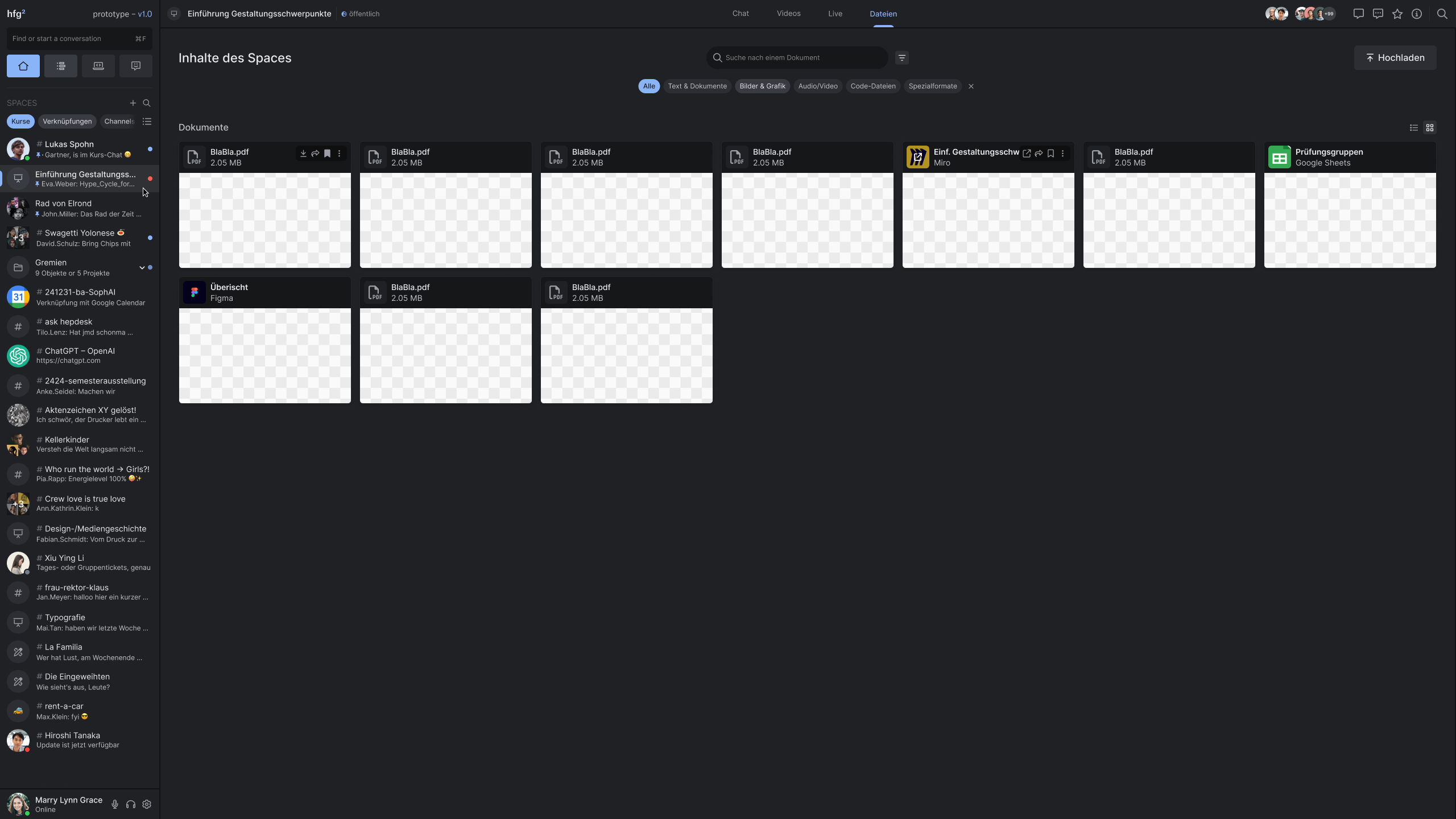 Grid-Ansicht mit Dateien